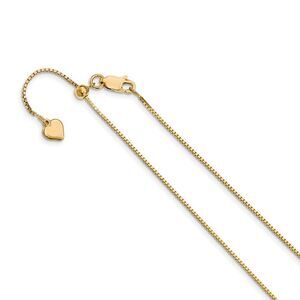 1mm Gold Tone Plated Sterling Silver Adj. Box Chain Necklace, 22 Inch